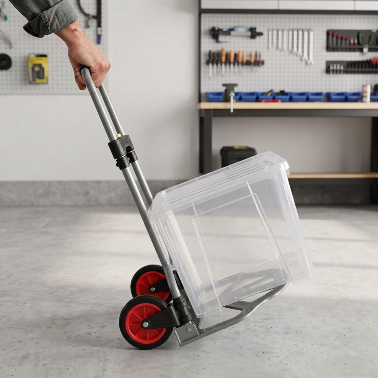 Carucior pentru transport, pliabil, cu maner telescopic, max. 60 kg, platforma rabatabila — imaginea 2
