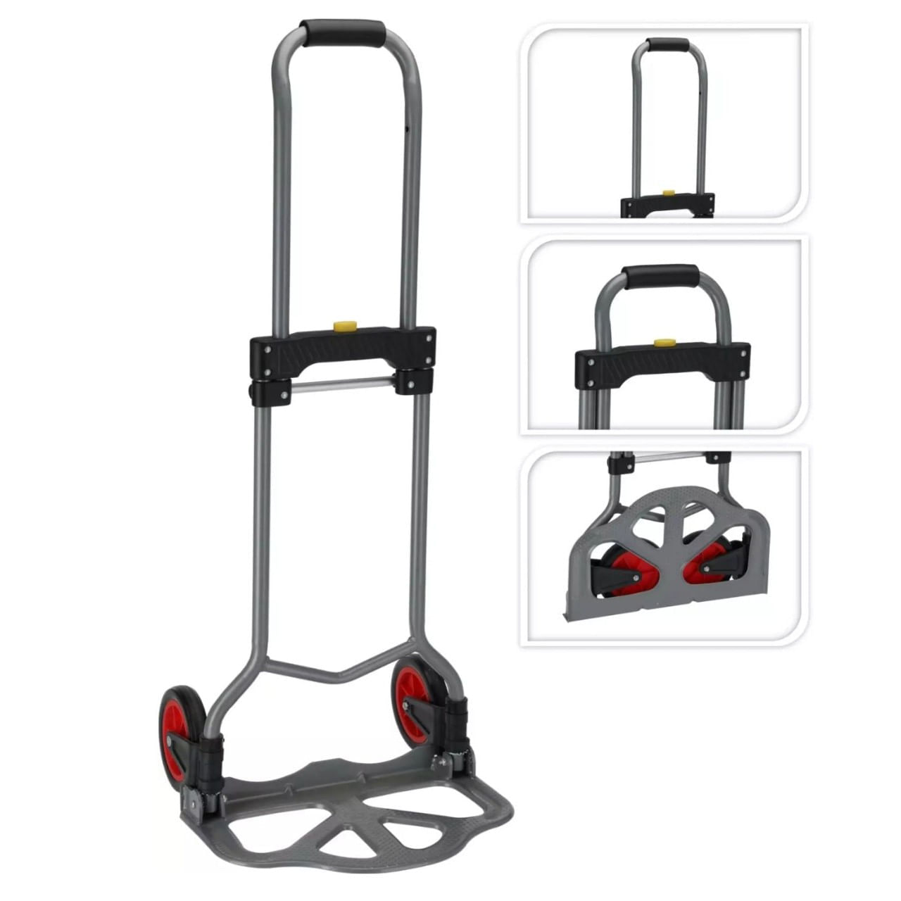 Carucior pentru transport, pliabil, cu maner telescopic, max. 60 kg, platforma rabatabila — imaginea 4