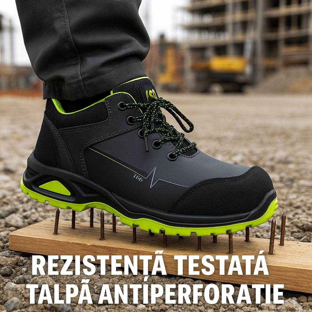Pantofi protectie barbati BCLIVE-P S3, cu insertii Kevlar, talpa antiderapanta 46 Gri — imaginea 11
