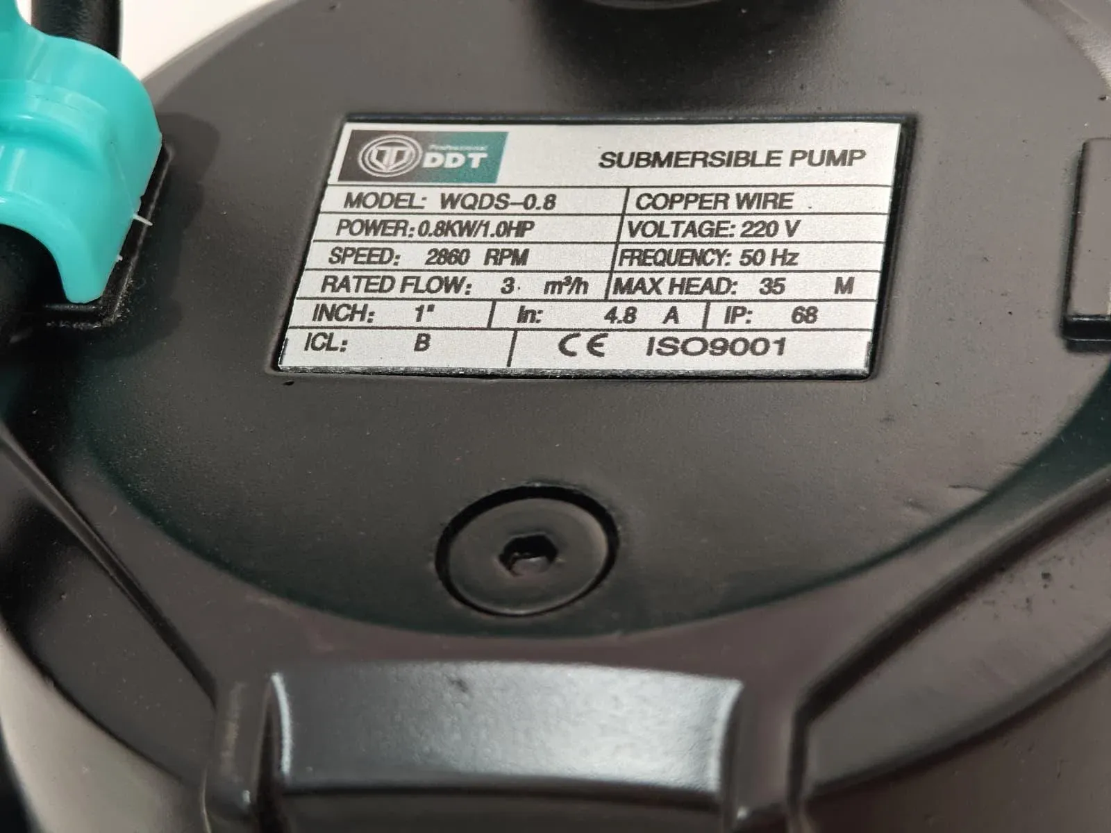 Pompa submersibila apa curata DDT WQDS-0.8, Putere 1.0 CP, Debit 3 mc/h, Refulare 35 m, Bobinaj cupru masiv — imaginea 11