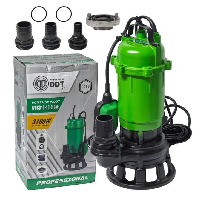 Pompa submersibila apa murdara DDT WQCD10-10-0.95F, Cu cutit, Debit 25000 L/h, Cu furtun pompier 20 m inclus — imaginea 4