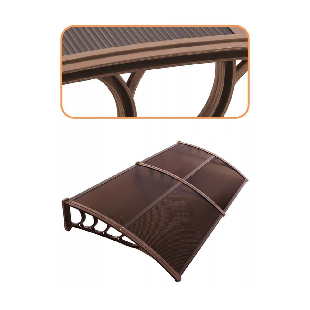 Copertina dubla protectie usa si fereastra, policarbonat cu protectie UV, 200 x 100 cm, maro transparent — imaginea 6