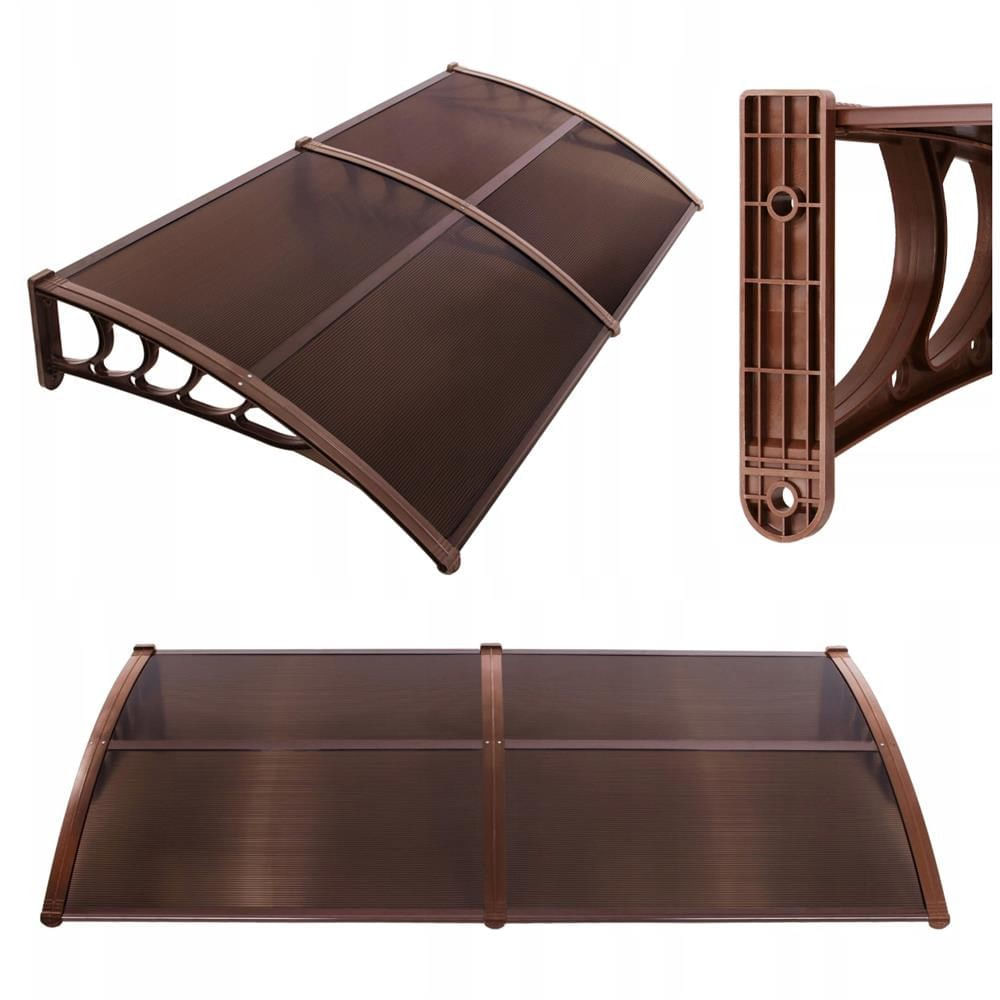Copertina dubla protectie usa si fereastra, policarbonat cu protectie UV, 200 x 100 cm, maro transparent — imaginea 7