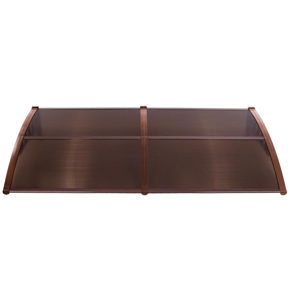 Copertina dubla protectie usa si fereastra, policarbonat cu protectie UV, 200 x 100 cm, maro transparent — imaginea 15