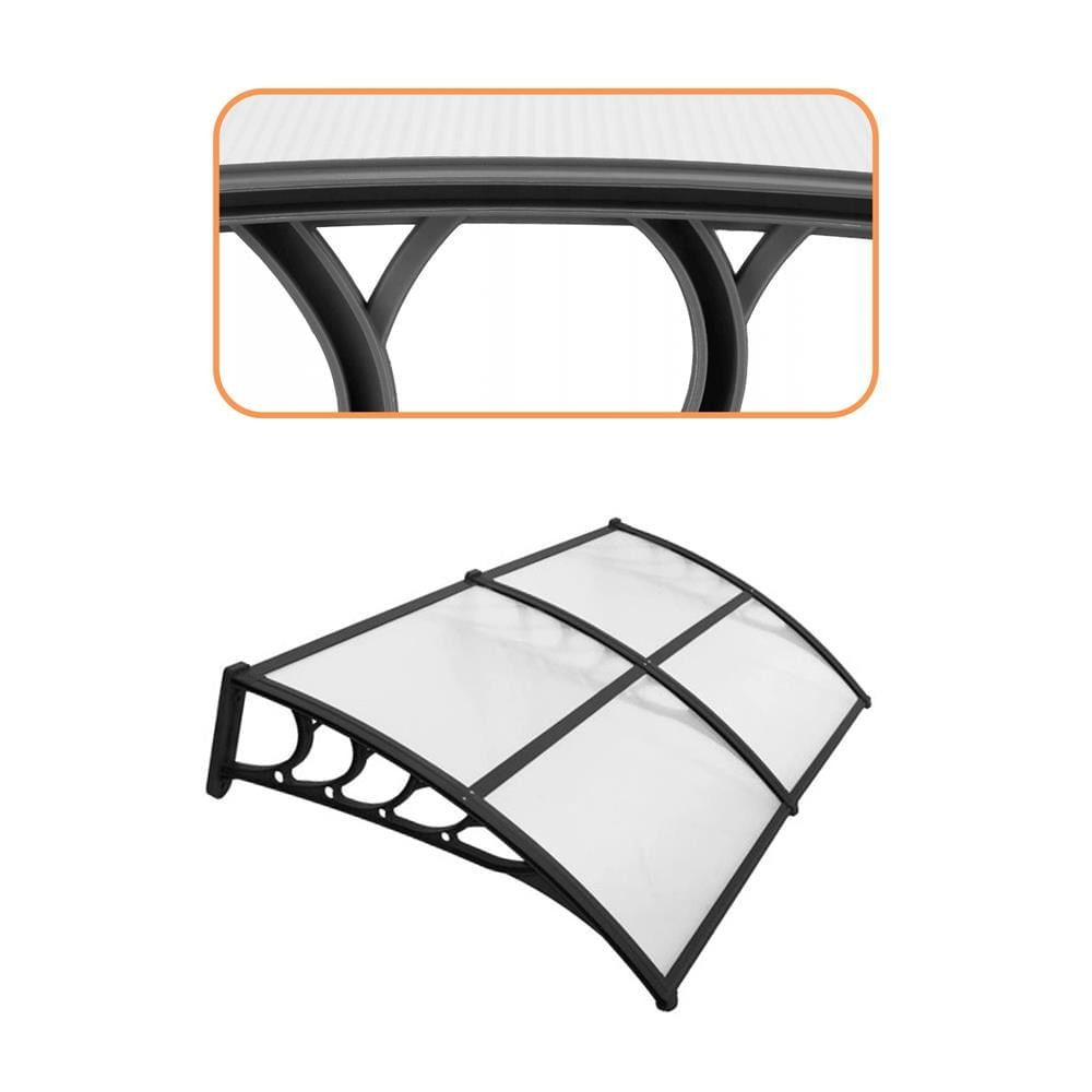 Copertina dubla protectie usa si fereastra, policarbonat cu protectie UV, 200 x 100 cm, negru transparent — imaginea 4