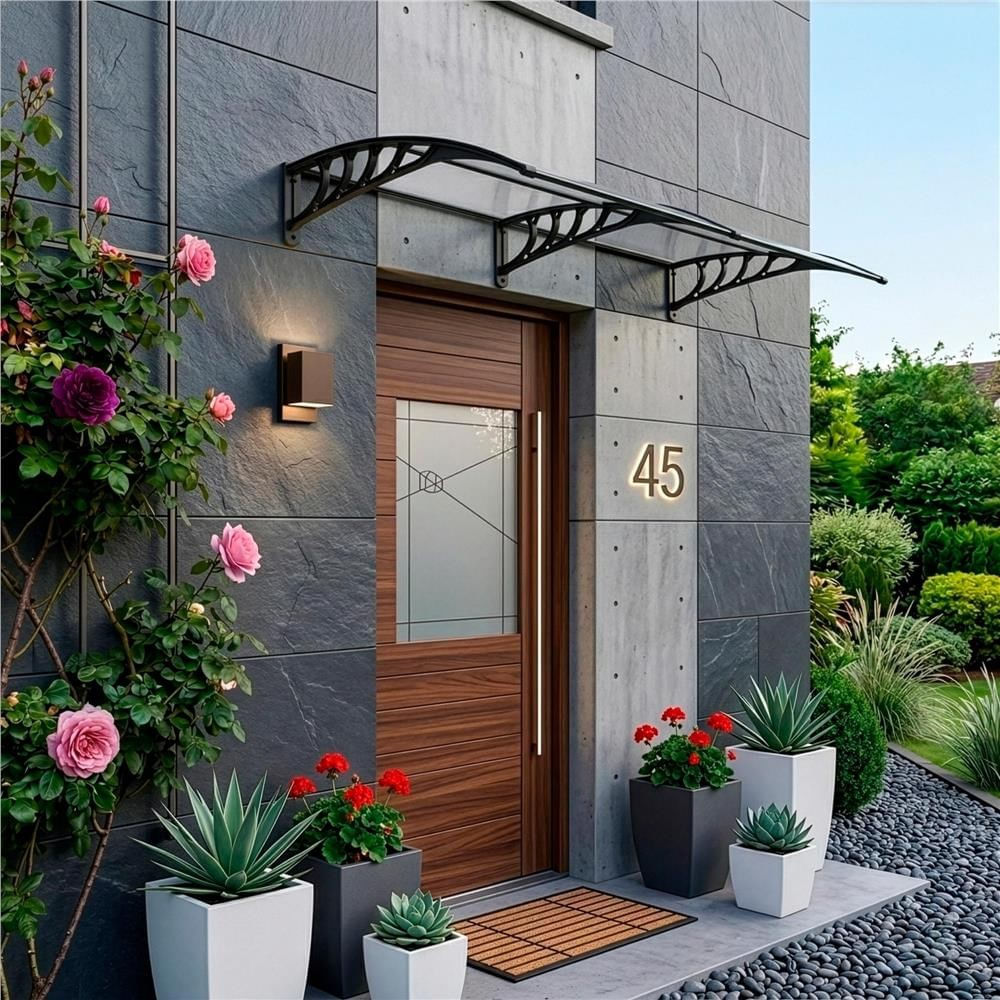 Copertina dubla protectie usa si fereastra, policarbonat cu protectie UV, 200 x 100 cm, negru transparent — imaginea 20