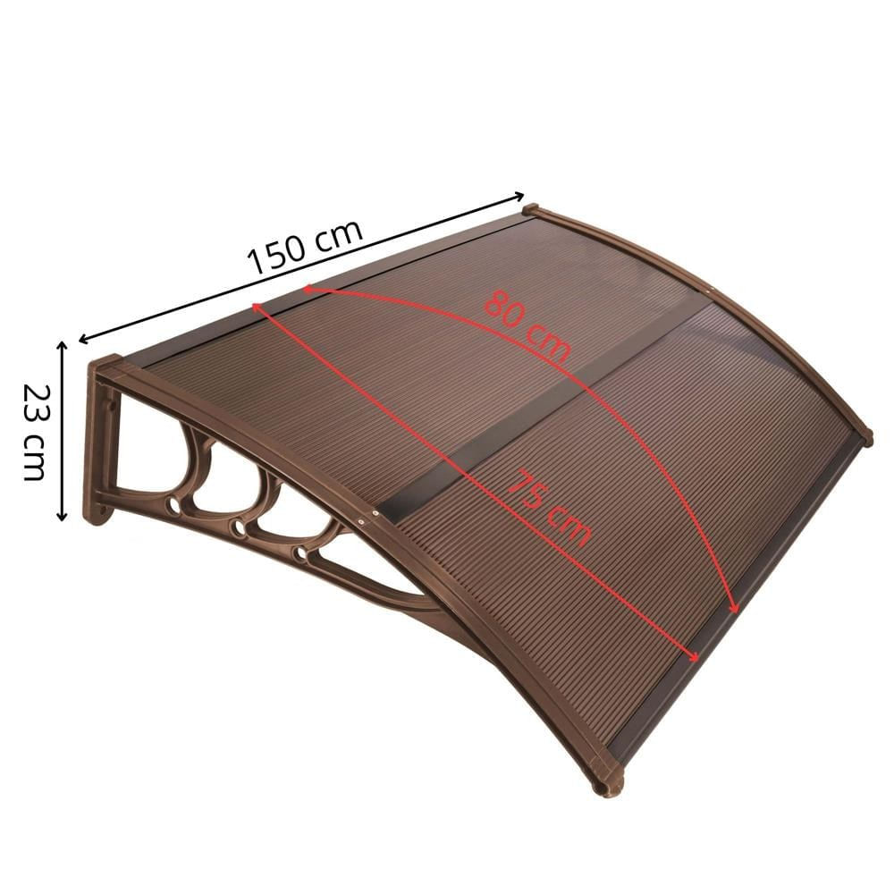 Copertina protectie usa si fereastra, policarbonat cu protectie UV, 150 x 80 cm, maro transparent — imaginea 3