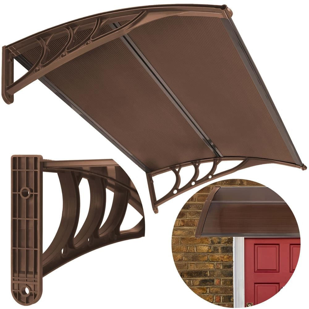 Copertina protectie usa si fereastra, policarbonat cu protectie UV, 150 x 80 cm, maro transparent — imaginea 4