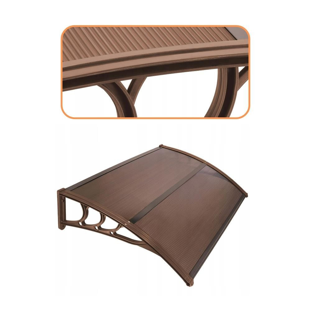 Copertina protectie usa si fereastra, policarbonat cu protectie UV, 150 x 80 cm, maro transparent — imaginea 5