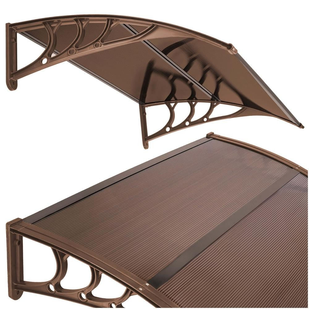 Copertina protectie usa si fereastra, policarbonat cu protectie UV, 150 x 80 cm, maro transparent — imaginea 6