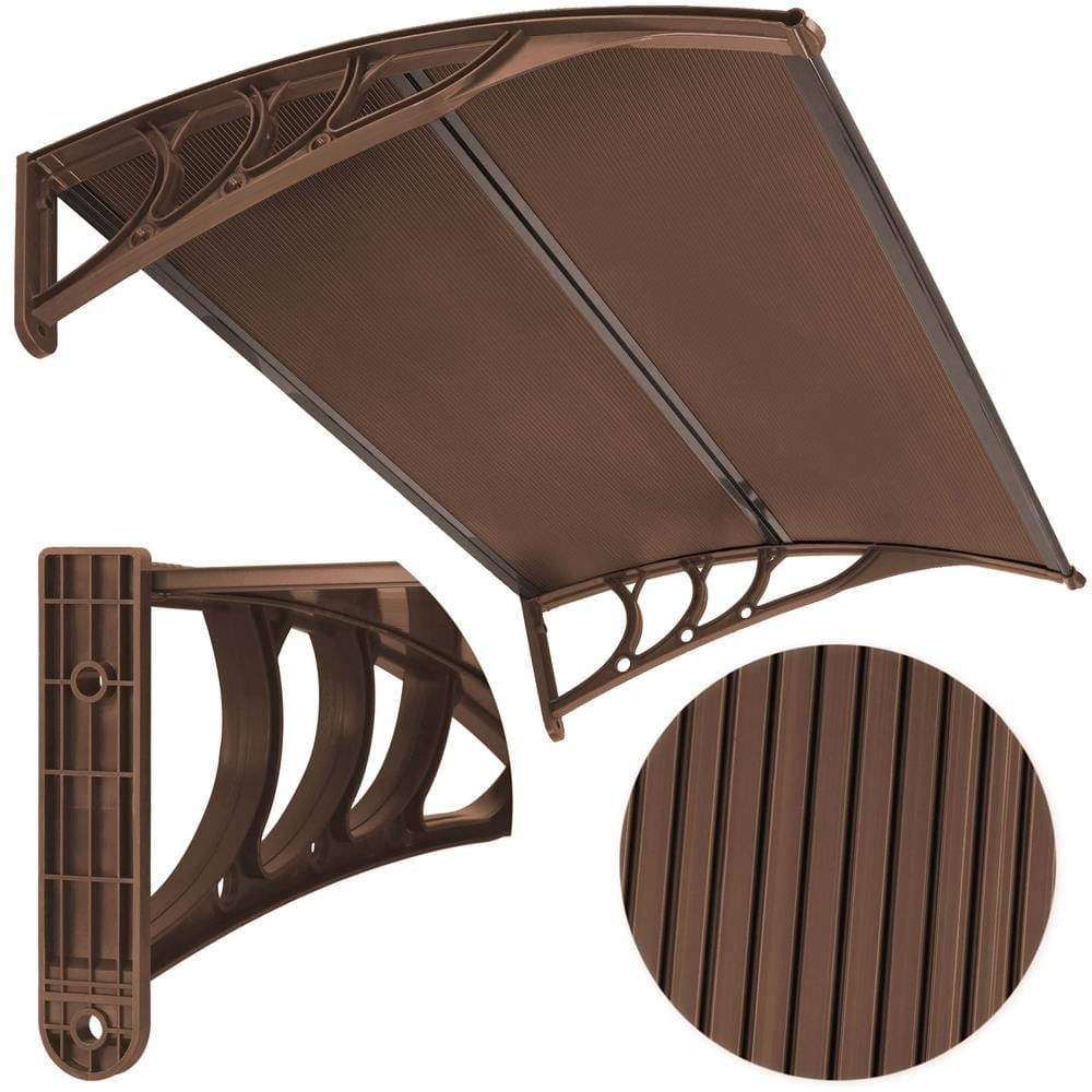 Copertina protectie usa si fereastra, policarbonat cu protectie UV, 150 x 80 cm, maro transparent — imaginea 7