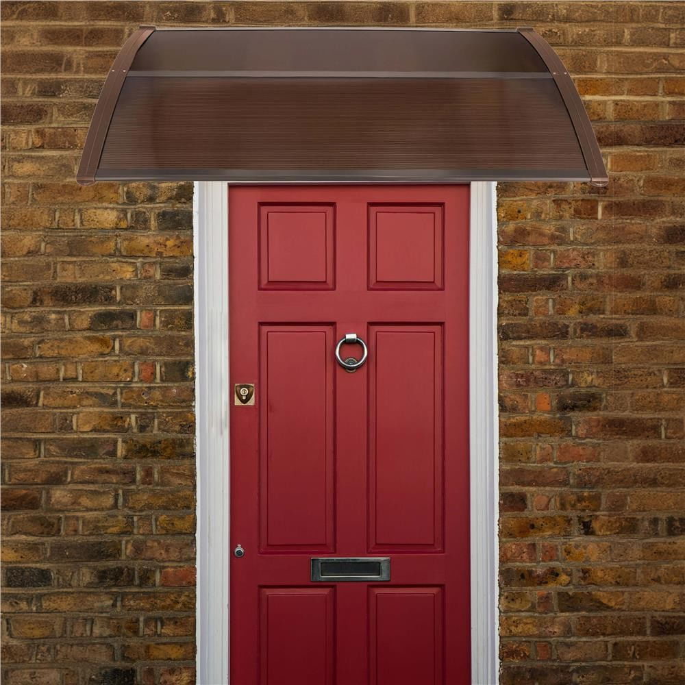 Copertina protectie usa si fereastra, policarbonat cu protectie UV, 150 x 80 cm, maro transparent — imaginea 11