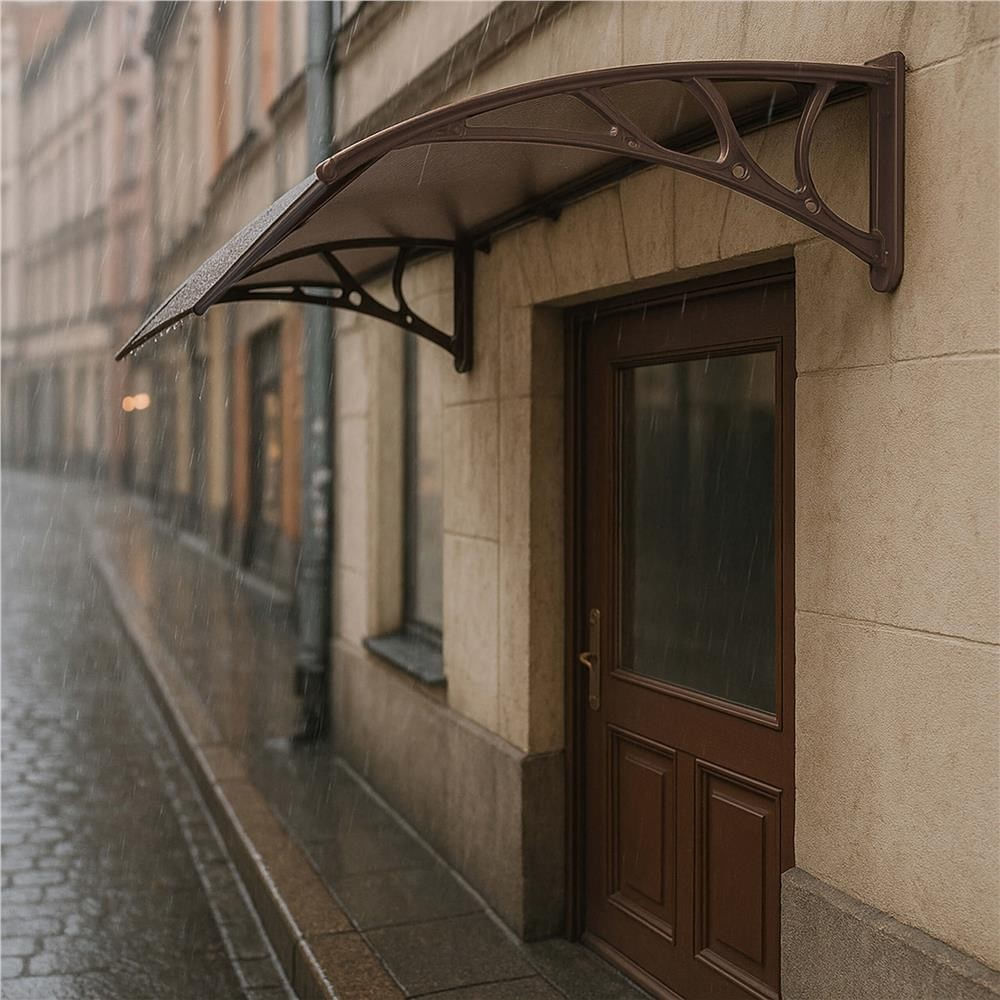 Copertina protectie usa si fereastra, policarbonat cu protectie UV, 150 x 80 cm, maro transparent — imaginea 12