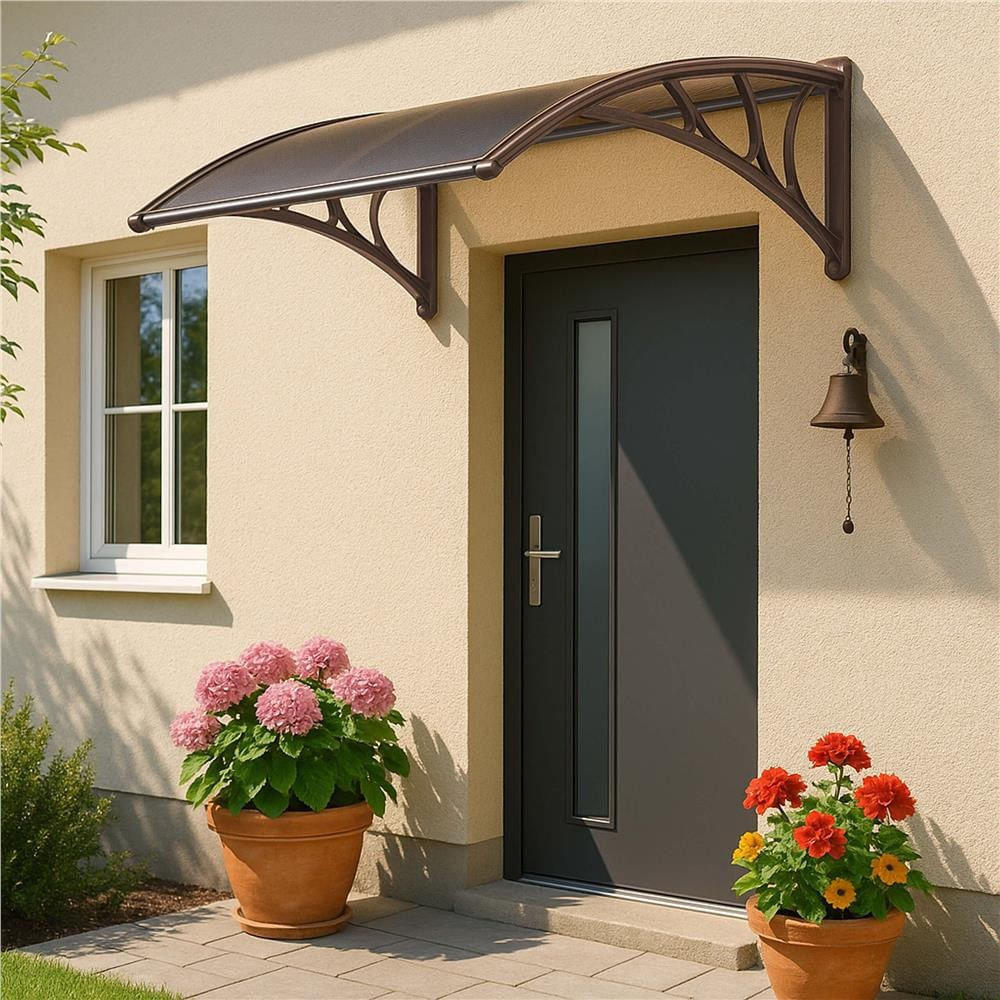 Copertina protectie usa si fereastra, policarbonat cu protectie UV, 150 x 80 cm, maro transparent — imaginea 13