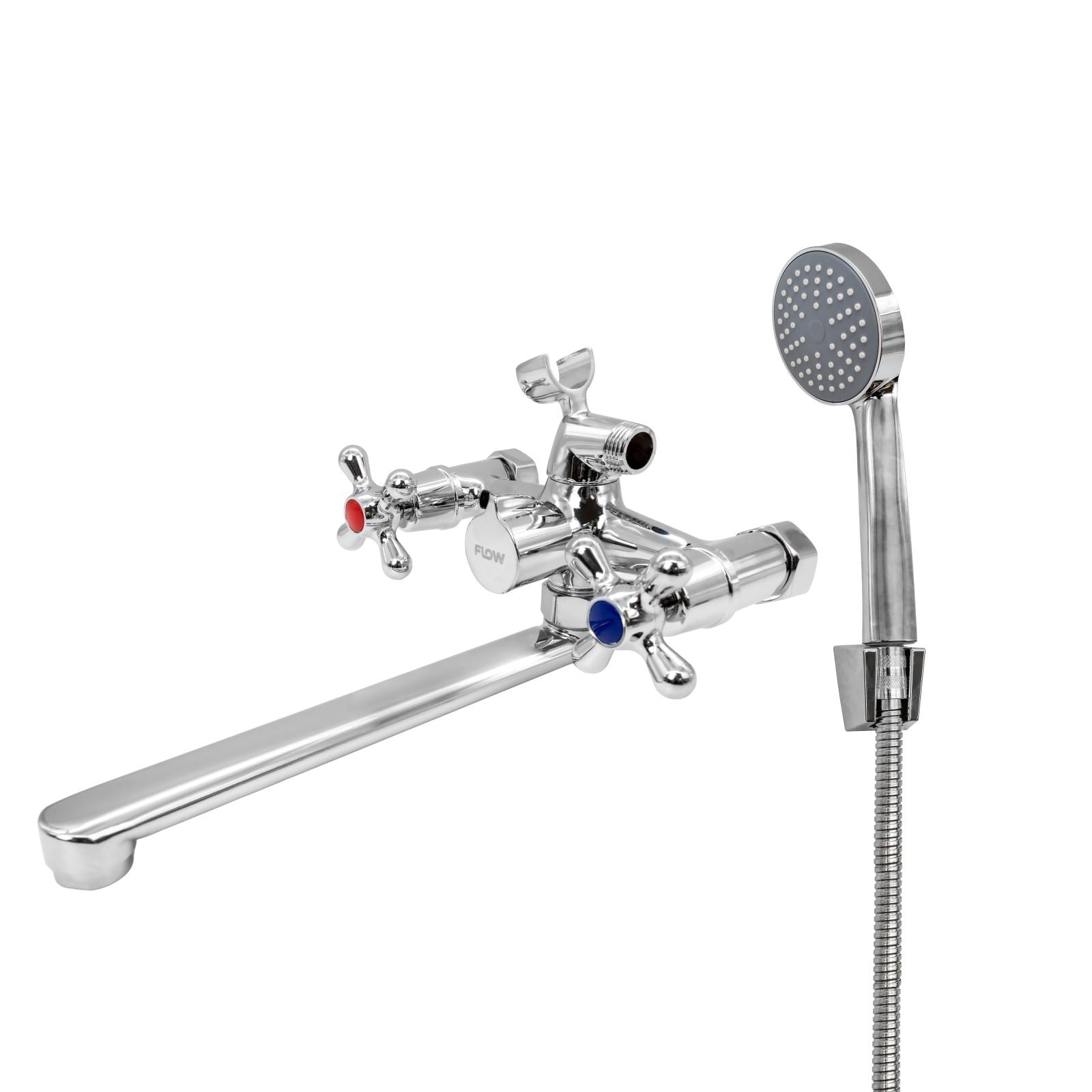 Baterie cada cu para de dus, zinc, crom, FLOW FL BB-535ZC — imaginea 3
