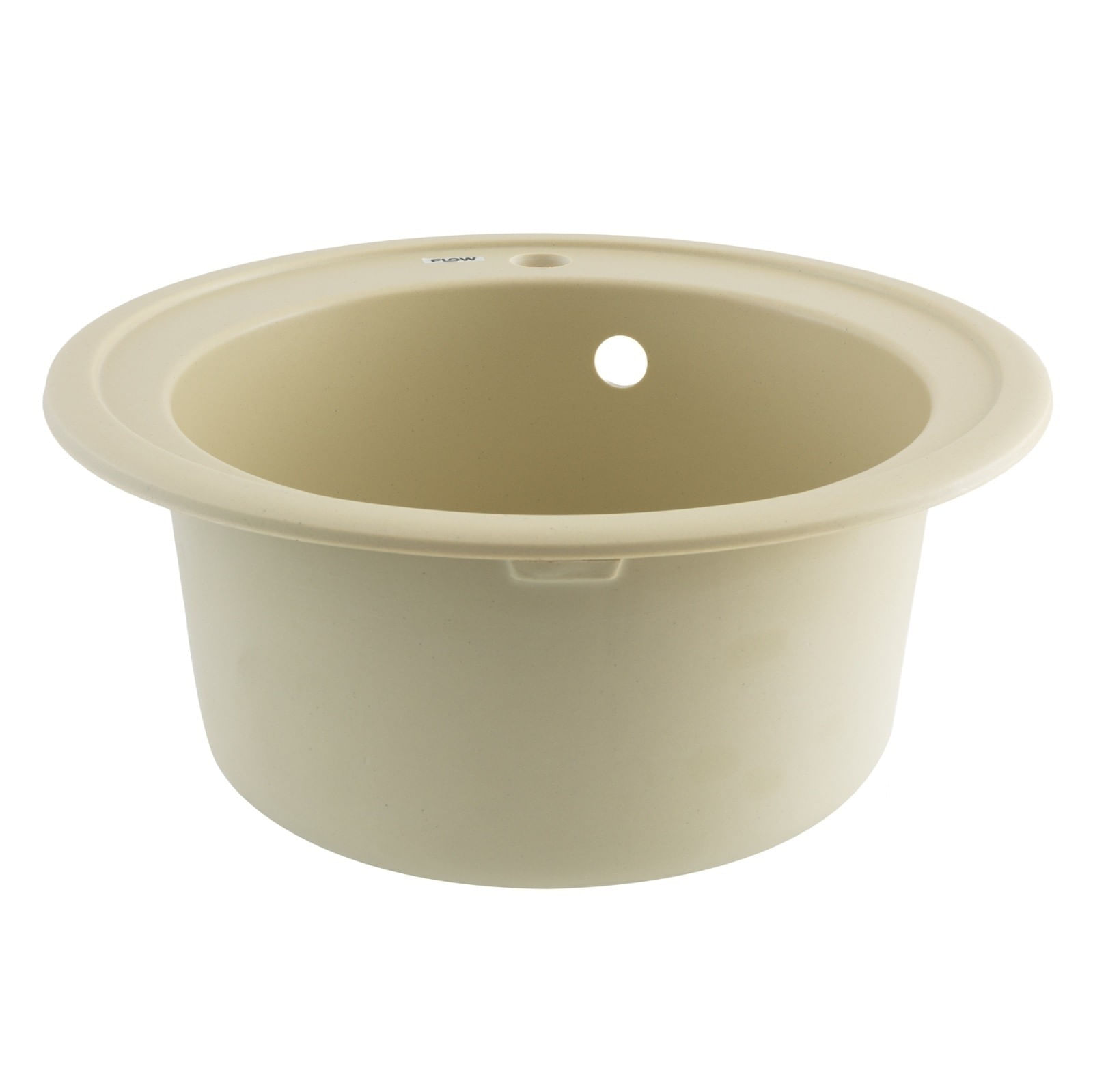 Chiuveta de bucatarie din granit cu cuva rotunda, seria SUN, Ivory, 510x200 mm, FLOW FCB-510SI/1 — imaginea 2