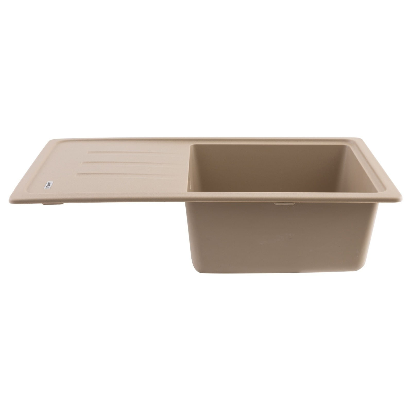 Chiuveta de bucatarie din granit cu o cuva si scurgator, seria SLIM LONG, Sahara, 780x435x200 mm, FLOW FCB-7843SLS/1T — imaginea 3