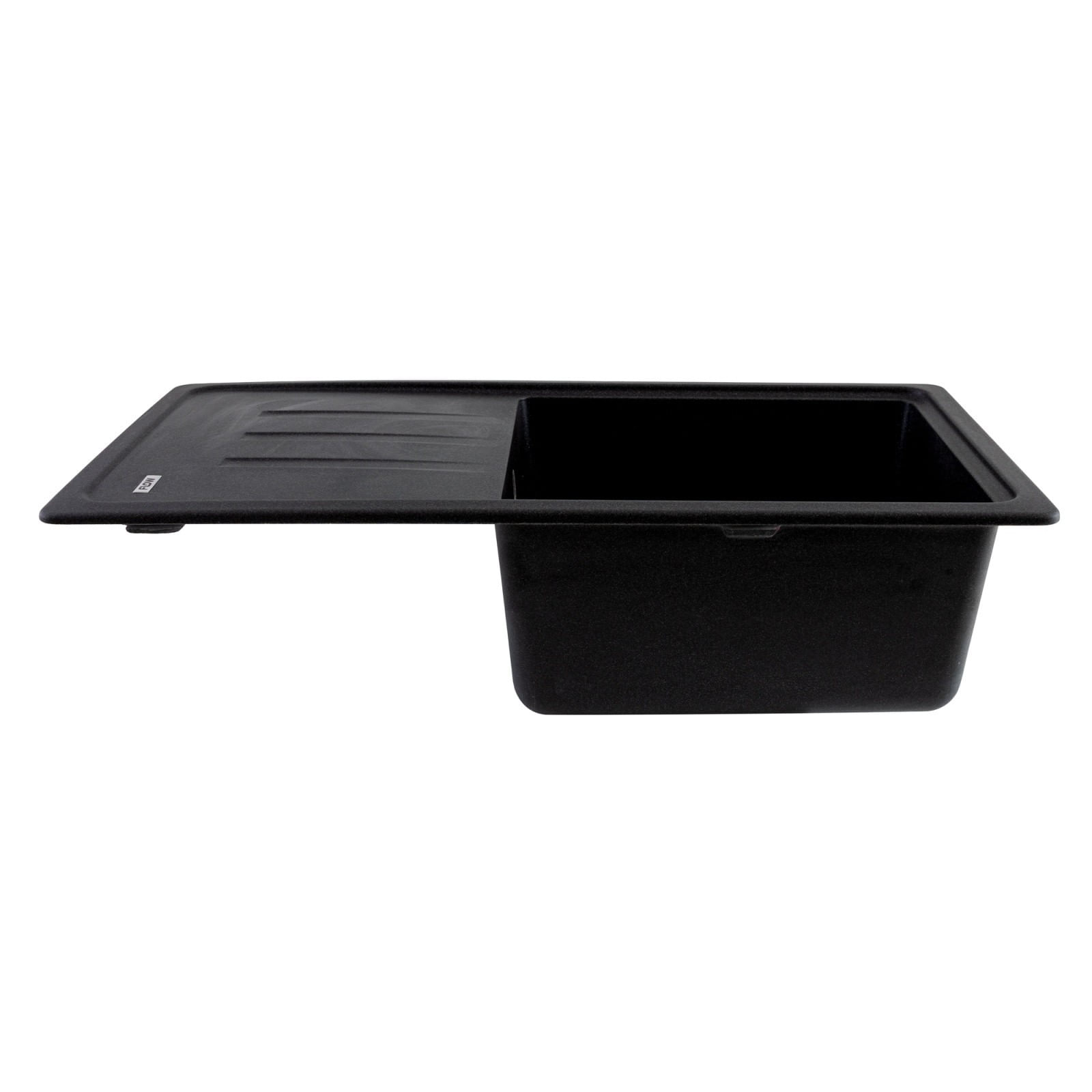 Chiuveta de bucatarie din granit cu o cuva si scurgator, seria SLIM LONG, Graphite, 780x435x200 mm, FLOW FCB-7843SLG/1T — imaginea 3
