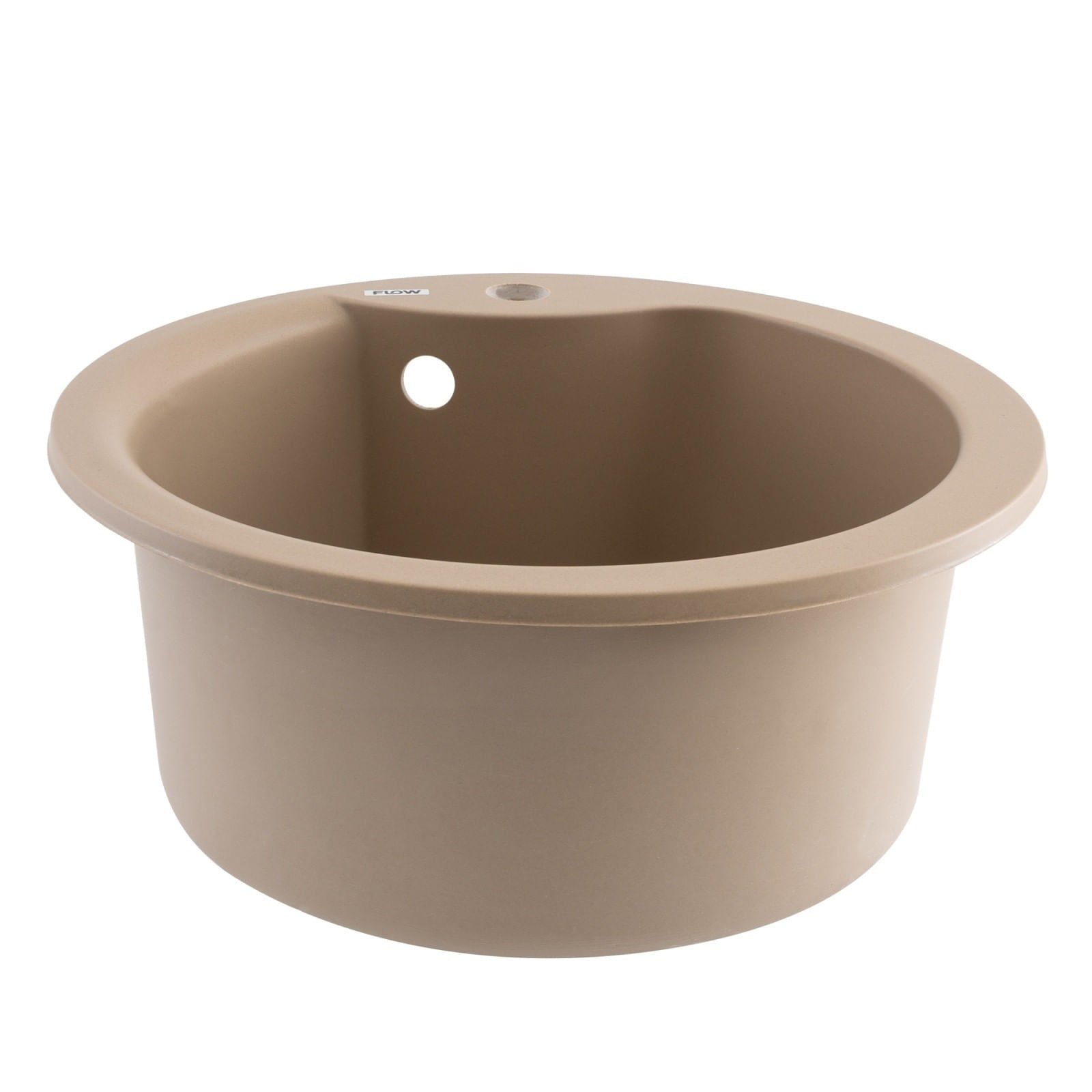 Chiuveta de bucatarie din granit cu cuva rotunda, seria WAVE, Sahara, 485x210 mm, FLOW FCB-485WS/1 — imaginea 3