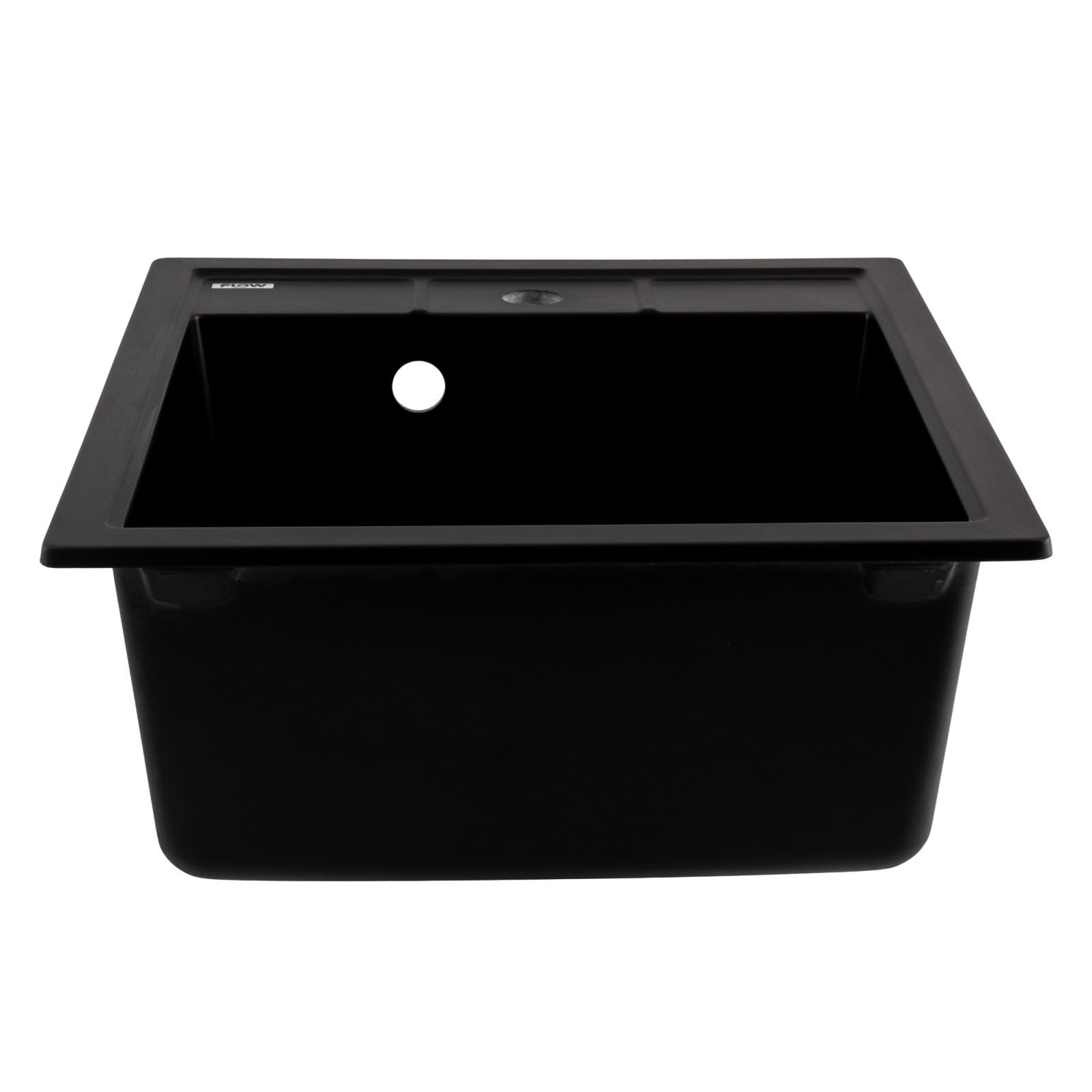 Chiuveta de bucatarie din granit cu o cuva, seria BRICK, Black/Anthracite, 460x495x190 mm, FLOW — imaginea 2