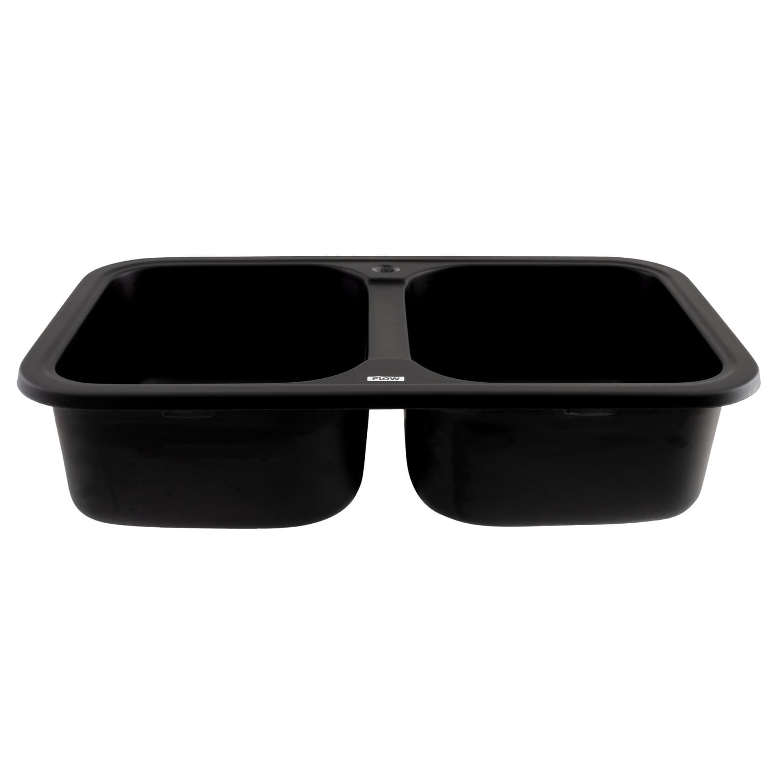 Chiuveta de bucatarie din granit cu doua cuve, seria TWINS, Black/Anthracite, 765x470x190 mm, FLOW FCB-7647TBA/2 — imaginea 2