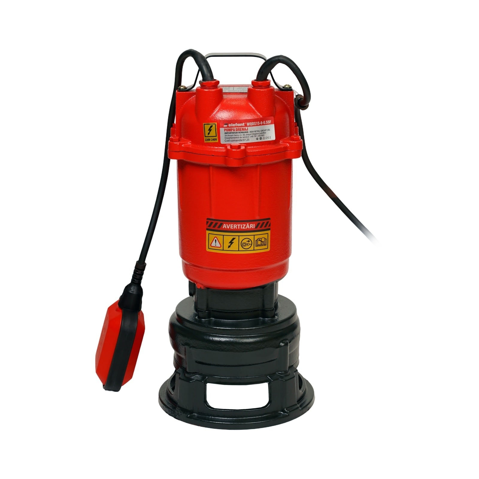 Pompa de drenaj submersibila ELEFANT WQDS15-8-0.55F 550 W, 233 L/min — imaginea 5