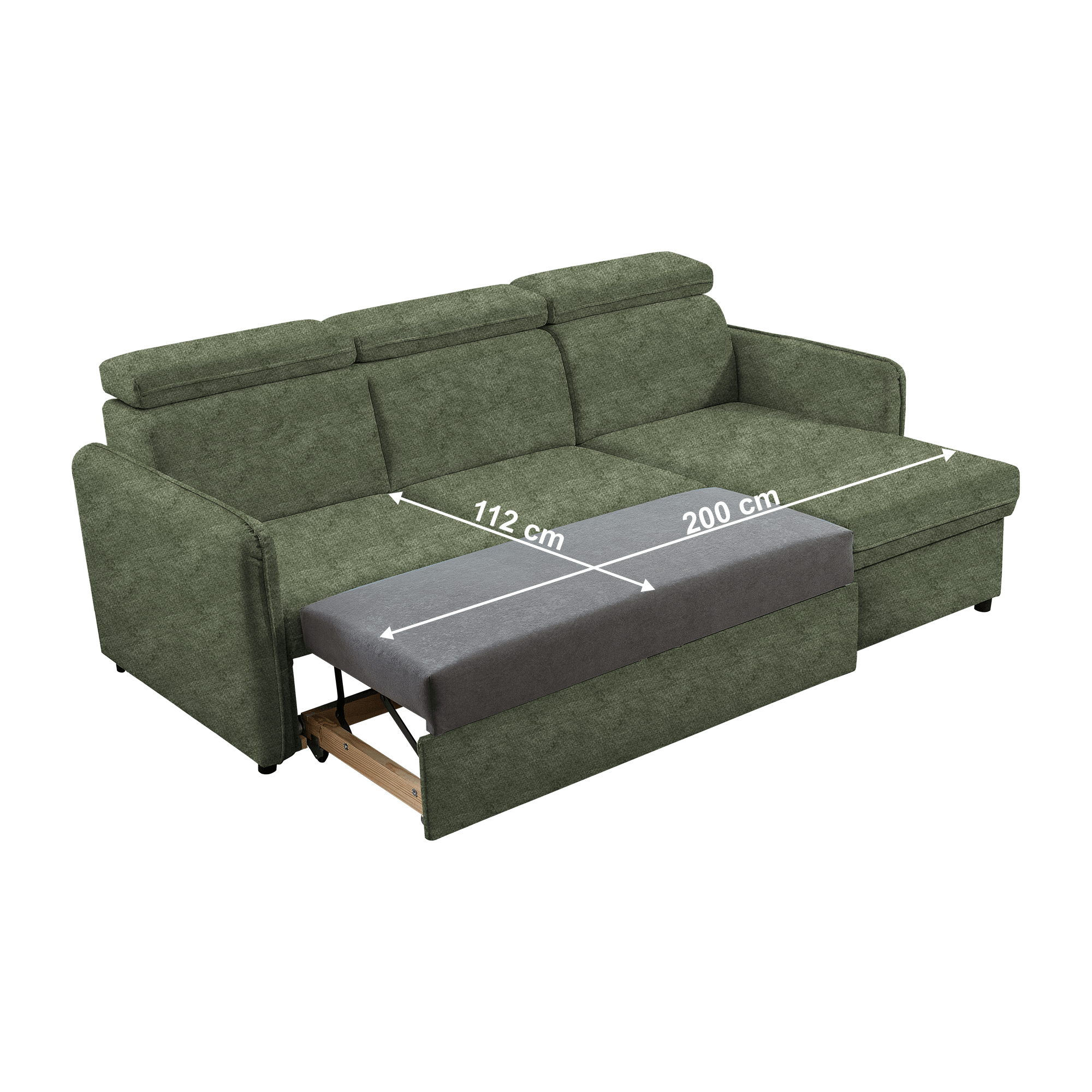 Canapea extensibila, verde, ALECHANDRO B ROH — imaginea 4