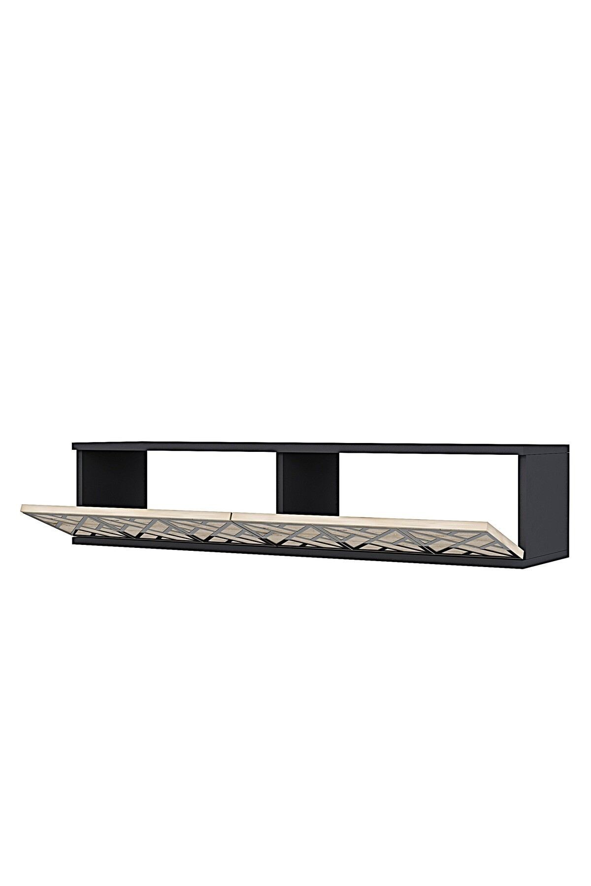 Comodă dormitor Arex 120, 120 x 25,5 x 29,6 cm, antracit travertin argintiu, PAL melaminat, oglindă — imaginea 6