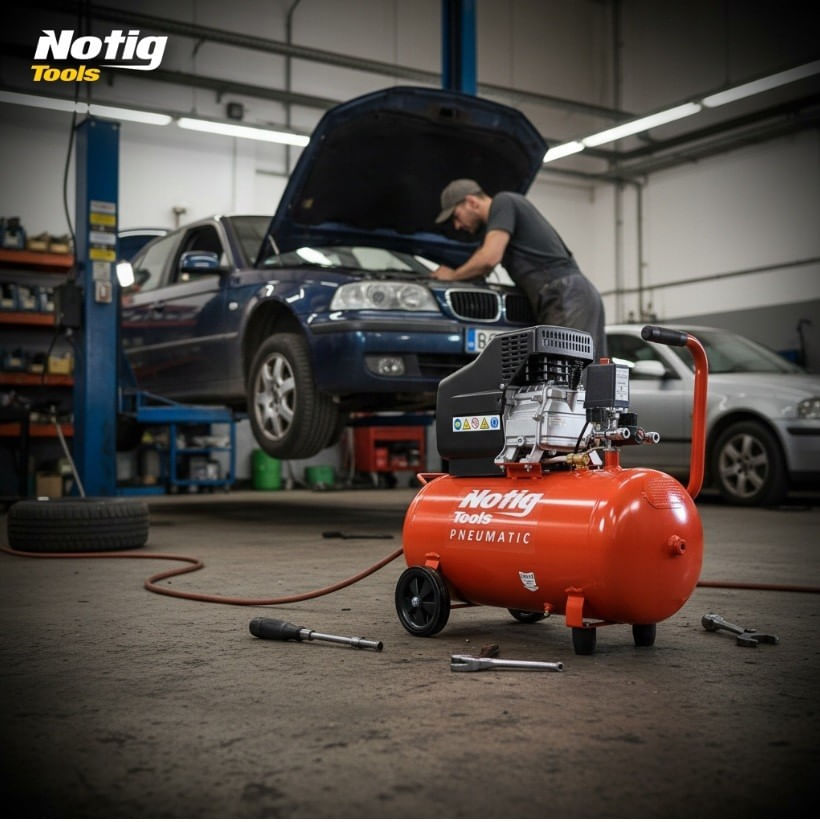Compresor de aer 50L, Notig Tools, 2CP, monofazat, N3421 — imaginea 2