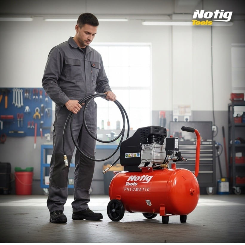 Compresor de aer 50L, Notig Tools, 2CP, monofazat, N3421 — imaginea 9