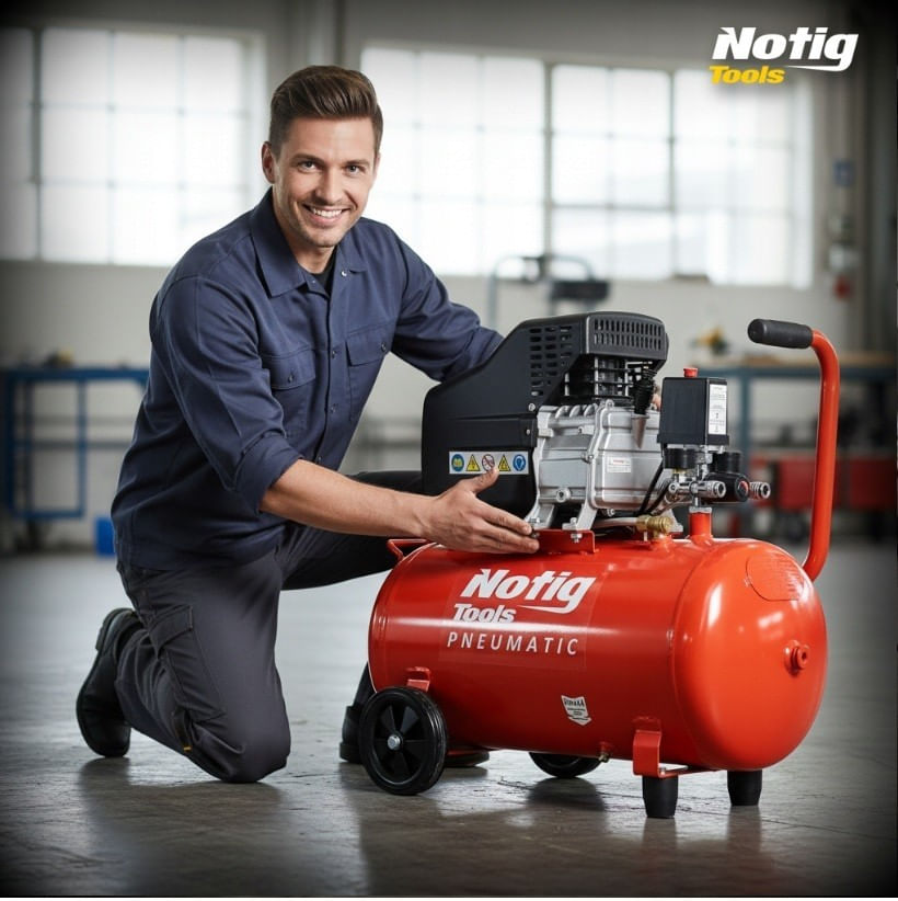 Compresor de aer 50L, Notig Tools, 2CP, monofazat, N3421 — imaginea 10