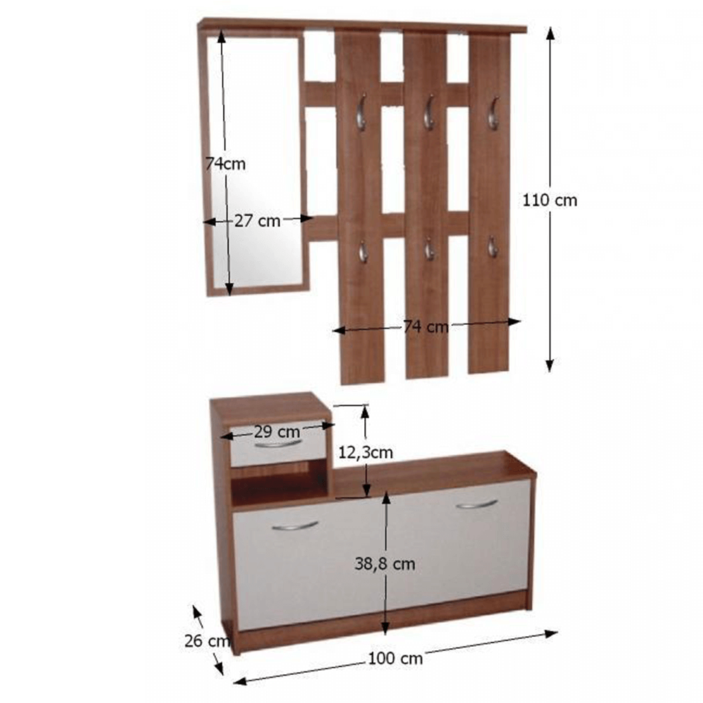 Set vestibul, wenge, alb MECKI — imaginea 3