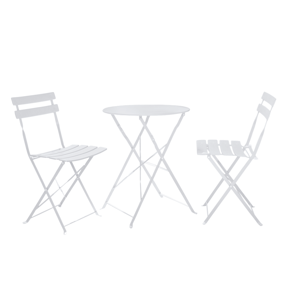 Set gradina 1+2, alb, otel, OBAX — imaginea 2