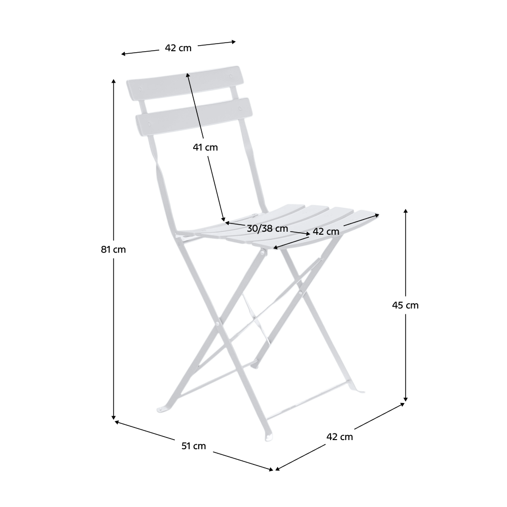 Set gradina 1+2, alb, otel, OBAX — imaginea 3