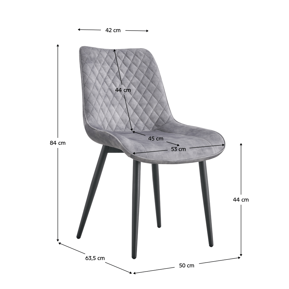 Scaun de dining, gri deschis / negru, ZAINA TIP 1 — imaginea 2