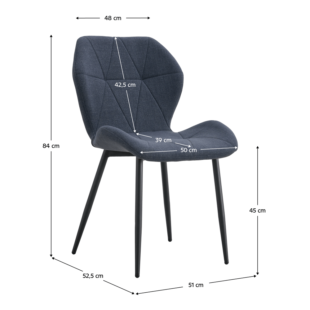 Scaun de dining, gri inchis / negru, MAKENA TIP 2 — imaginea 2