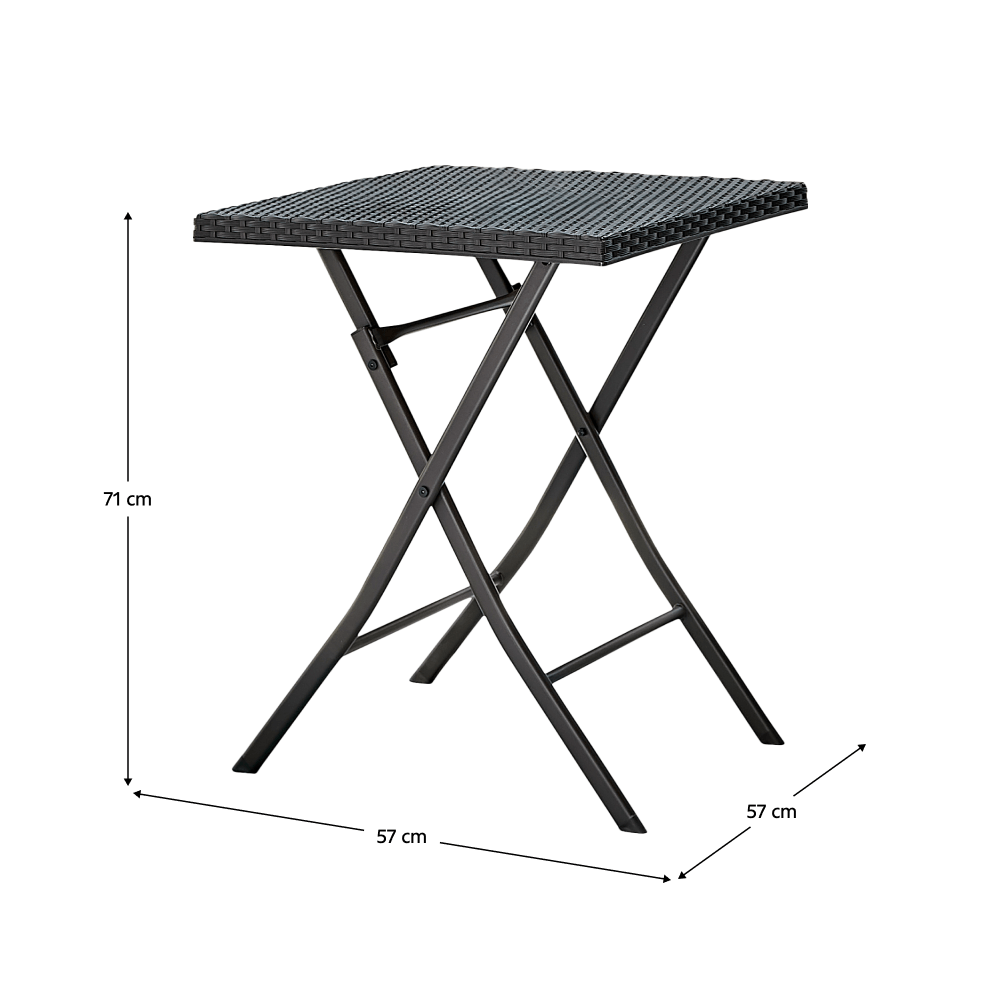 Set ratan de gradina 1+2, negru, FARUK — imaginea 5