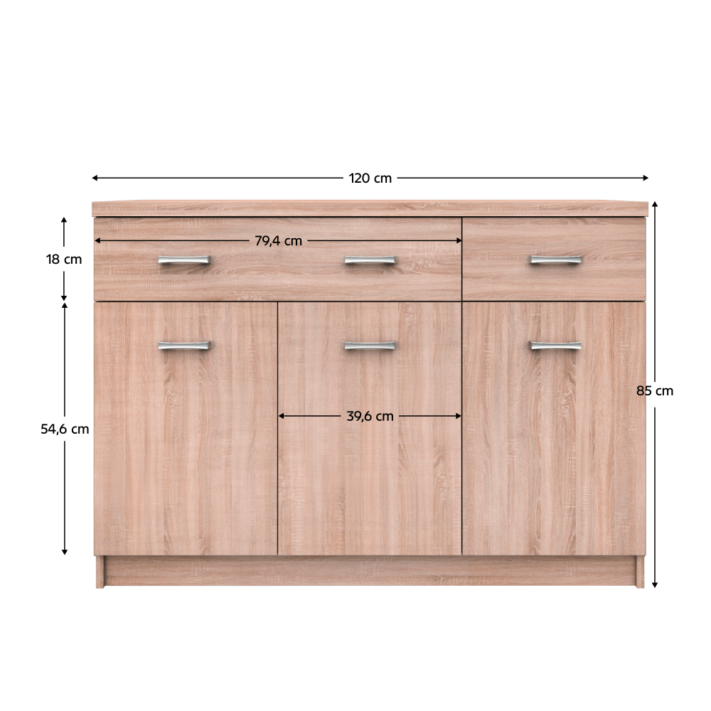 Comoda 3D2S, stejar Sonoma, TOPTY TIP 23 — imaginea 4