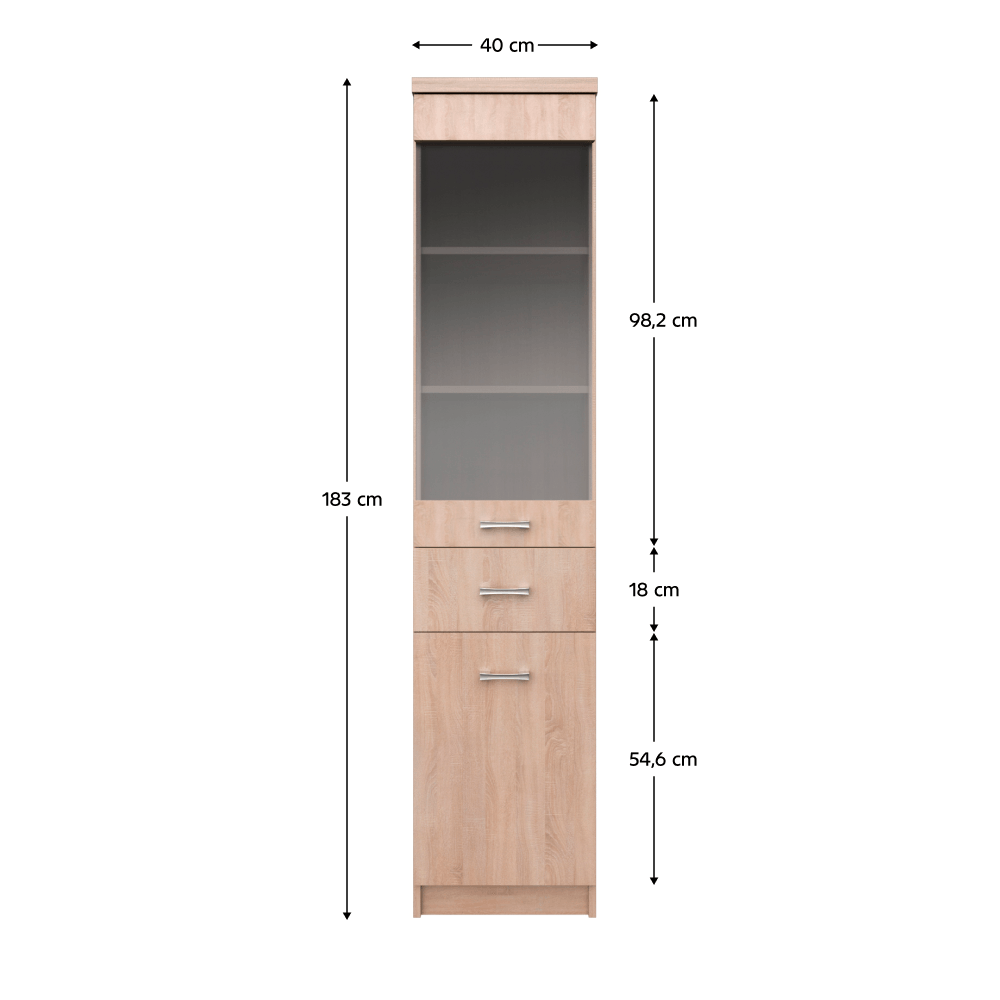 Vitrina 1D1W1S, stejar Sonoma, universal, TOPTY TIP 32 — imaginea 3