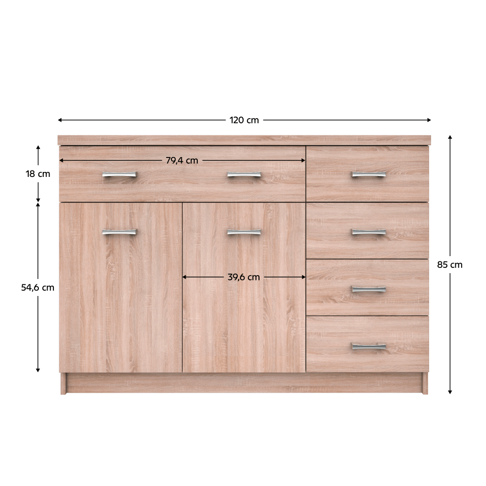 Comoda 2D5S, stejar Sonoma, TOPTY TIP 22 — imaginea 2