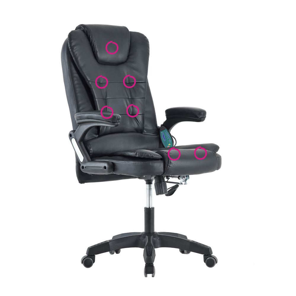 Scaun de birou cu functie de masaj, negru, TYLER NEW