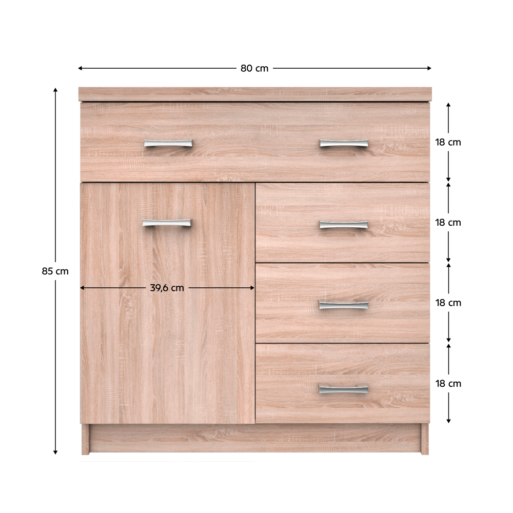 Comoda 1D4S, stejar Sonoma, TOPTY TIP 20 — imaginea 3
