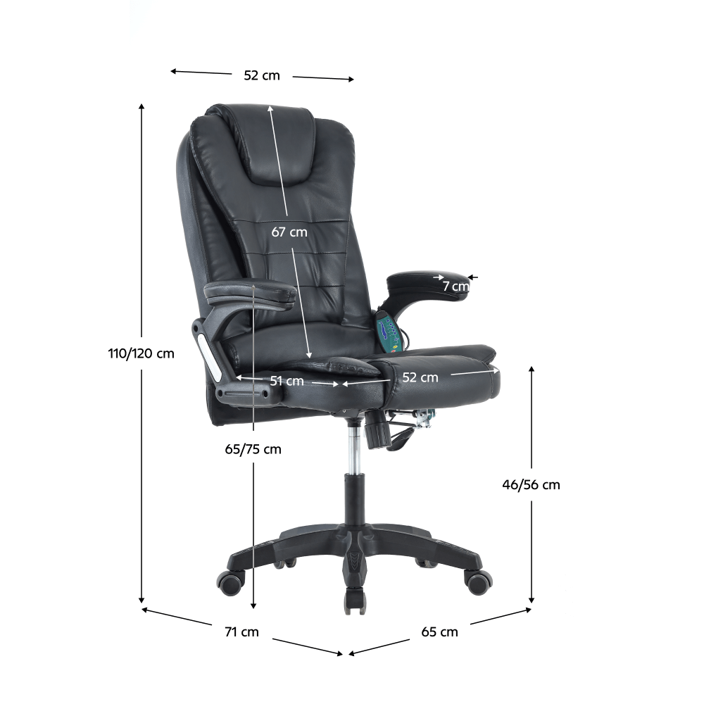 Scaun de birou cu functie de masaj, negru, TYLER NEW — imaginea 3