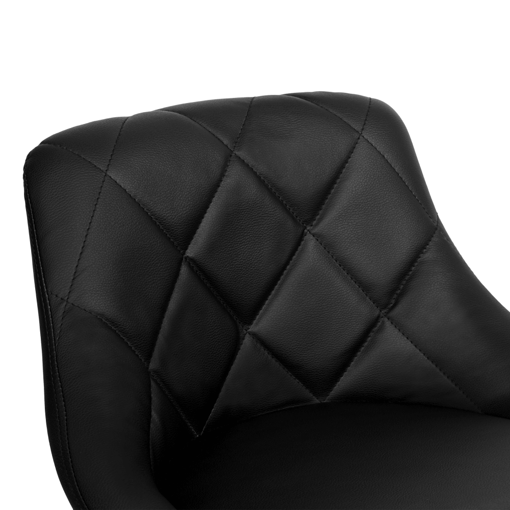 Scaun de bar, piele ecologica neagra/crom, MARID NEW — imaginea 4