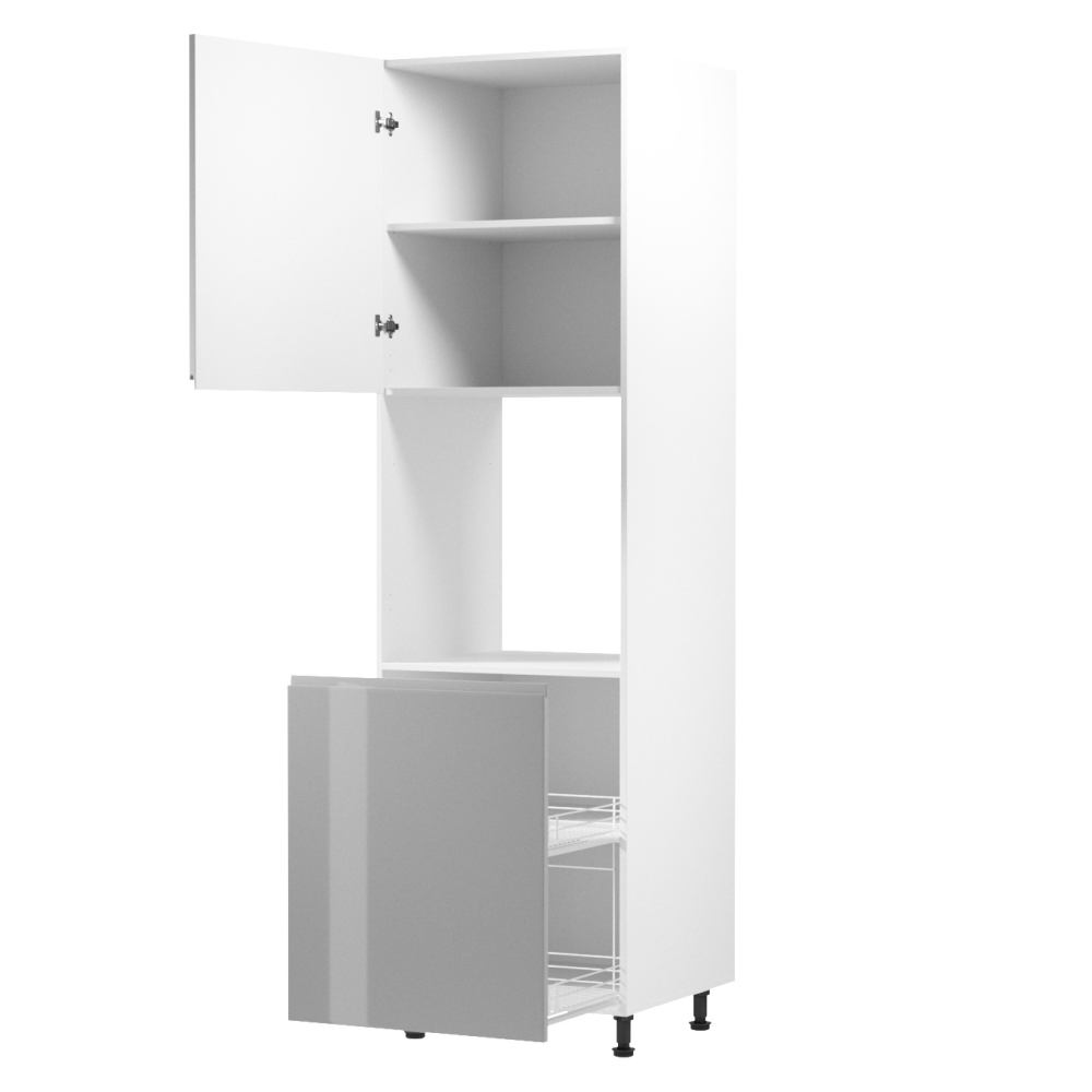Dulap pentru alimente, alb/gri extra lucios, stanga, AURORA D60P — imaginea 2