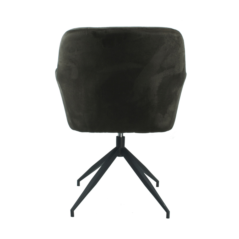 Scaun pivotant, tesatura de catifea maro/negru, VELEZA NEW — imaginea 2