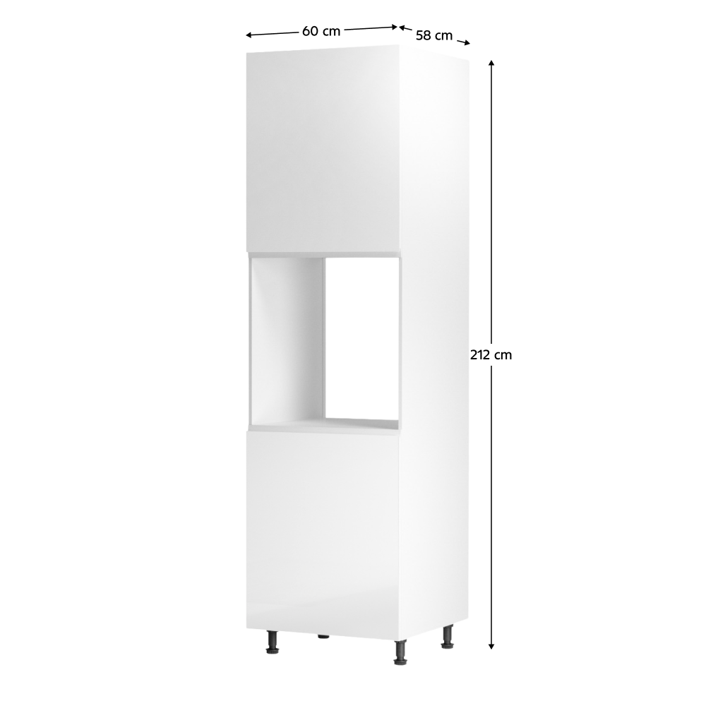 Dulap pentru alimente, alb/alb luciu extra ridicat, stanga, AURORA D60P