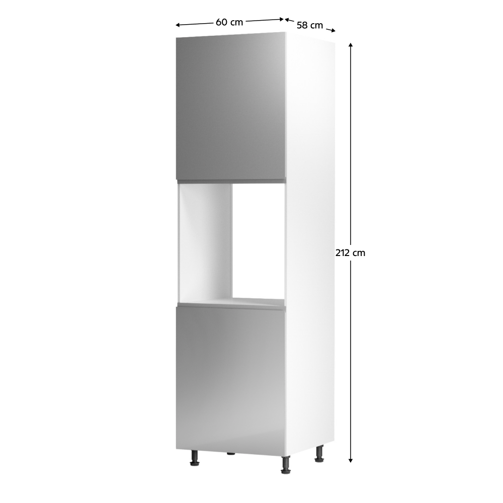 Dulap pentru alimente, alb/gri extra lucios, stanga, AURORA D60P — imaginea 3