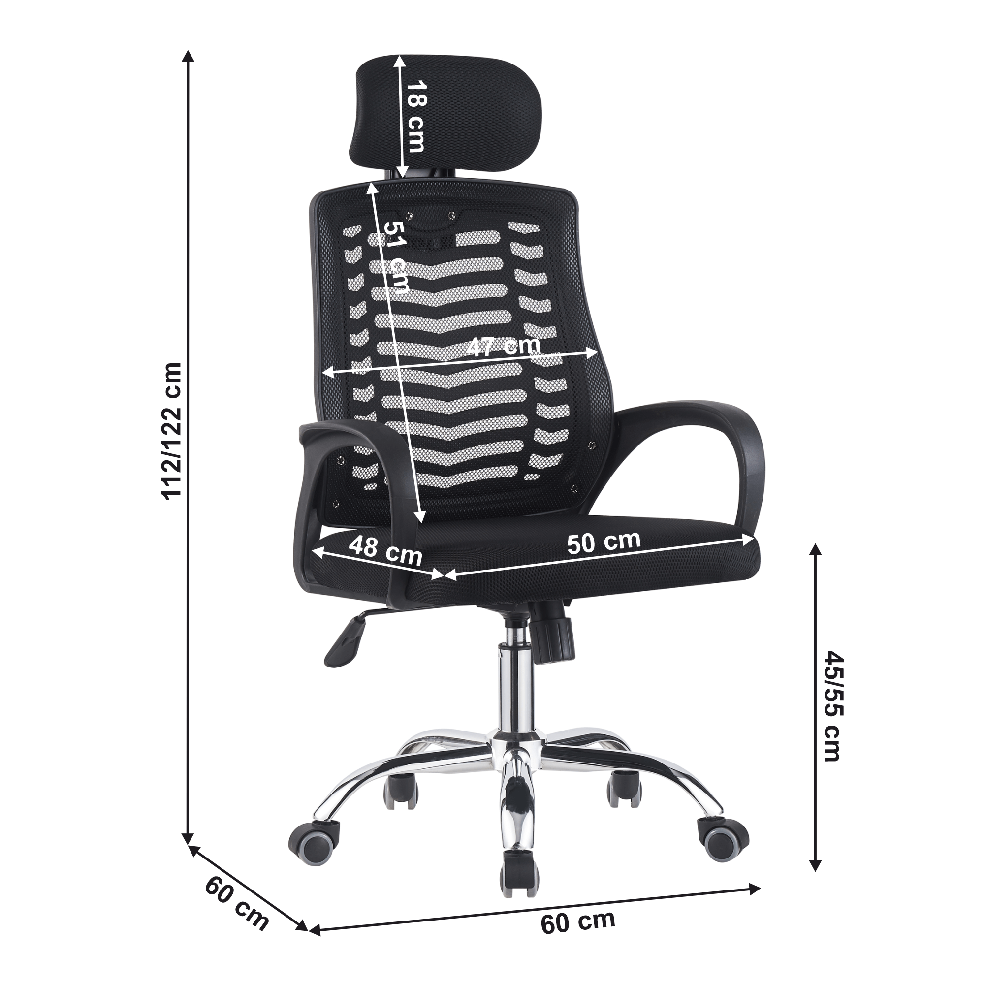 Scaun de birou, negru, IMELA NEW TYP 1 — imaginea 4
