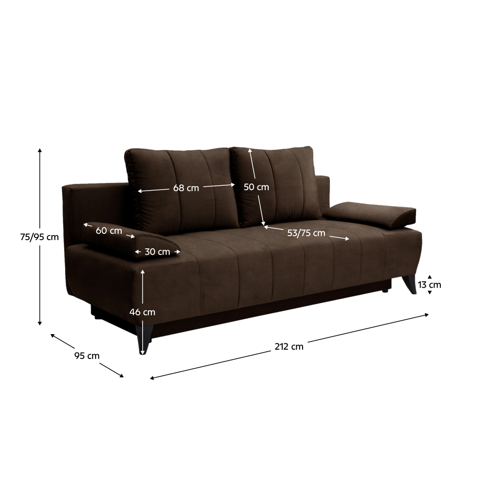 Canapea extensibila, maro, BERO — imaginea 3